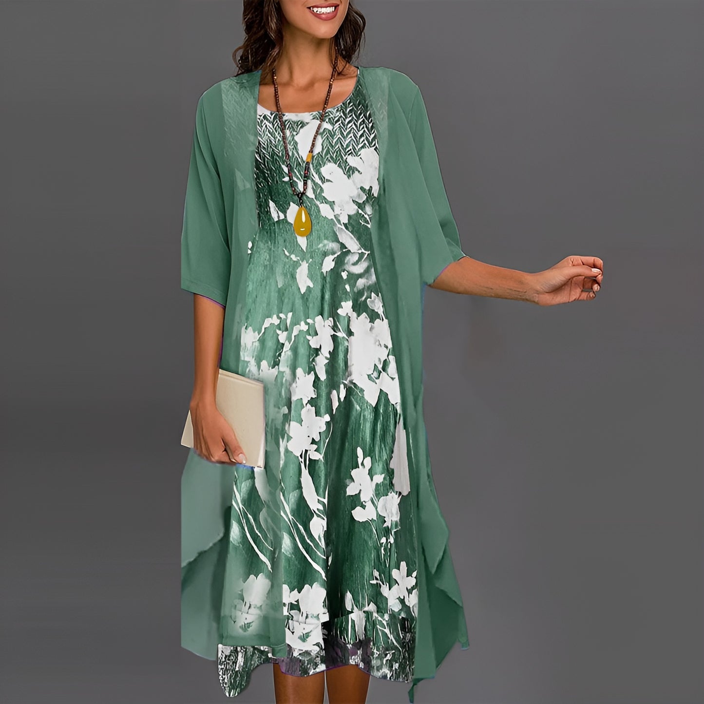 Lisa™ | Elegante chiffon jurk met bloemenprint - set van 2