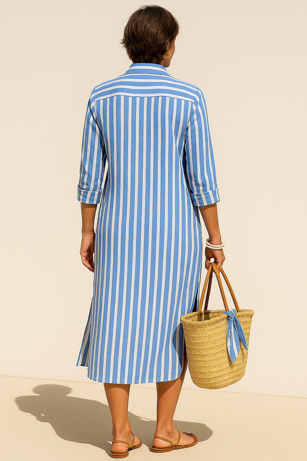 Loes™ | De Strandstreep Chic – Jouw moeiteloze zomerjurk