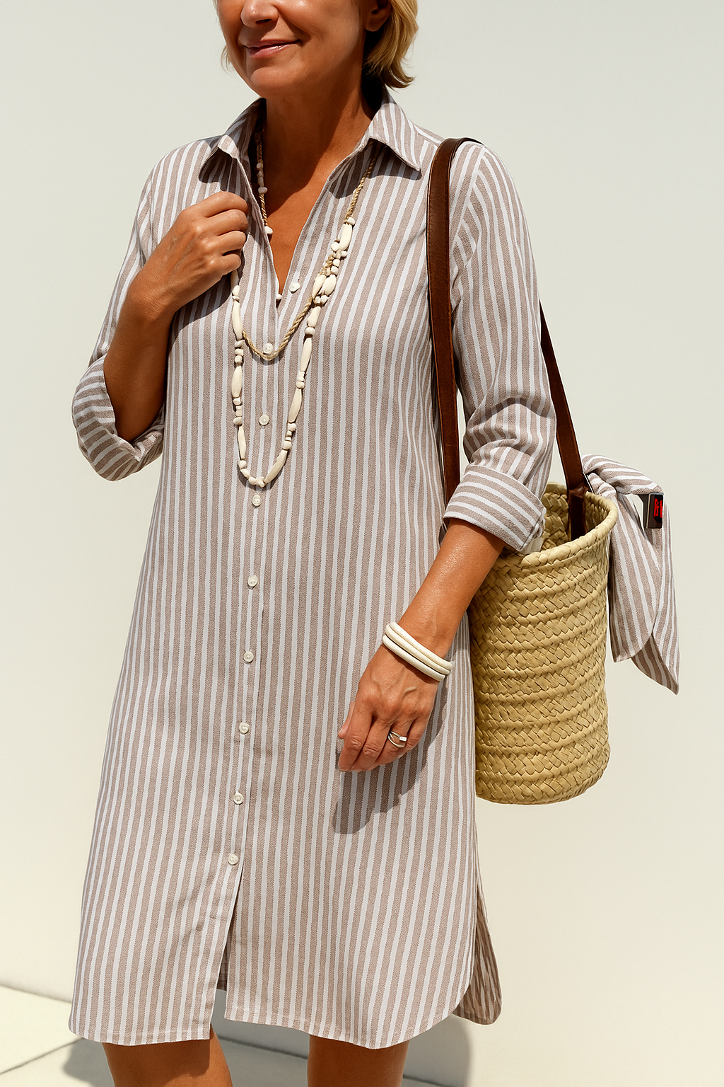 Loes™ | De Strandstreep Chic – Jouw moeiteloze zomerjurk