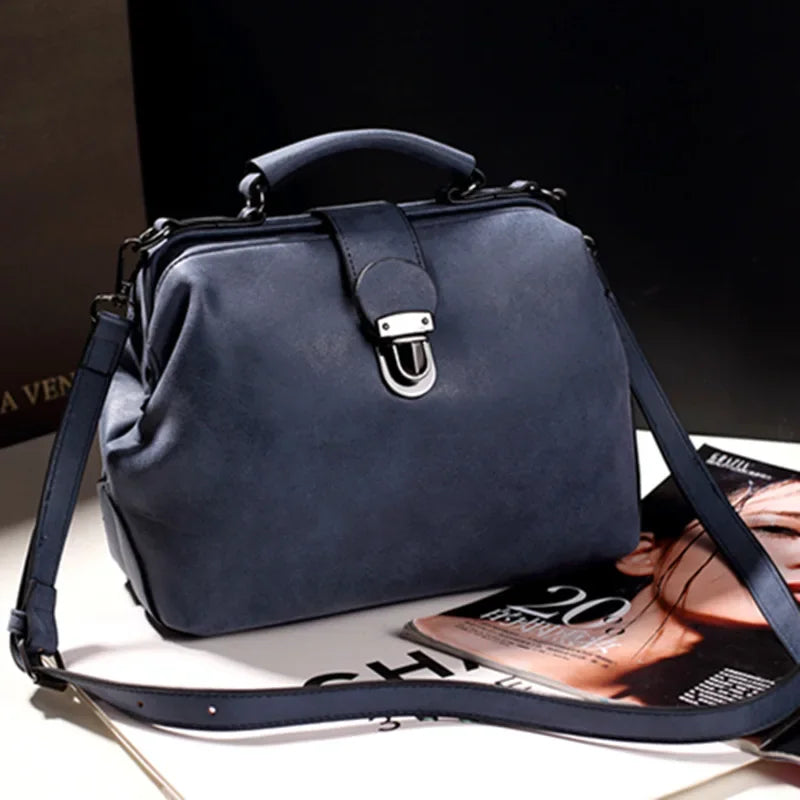 Jansen™ Elva | Vintage-geïnspireerde handtas met metalen sluiting
