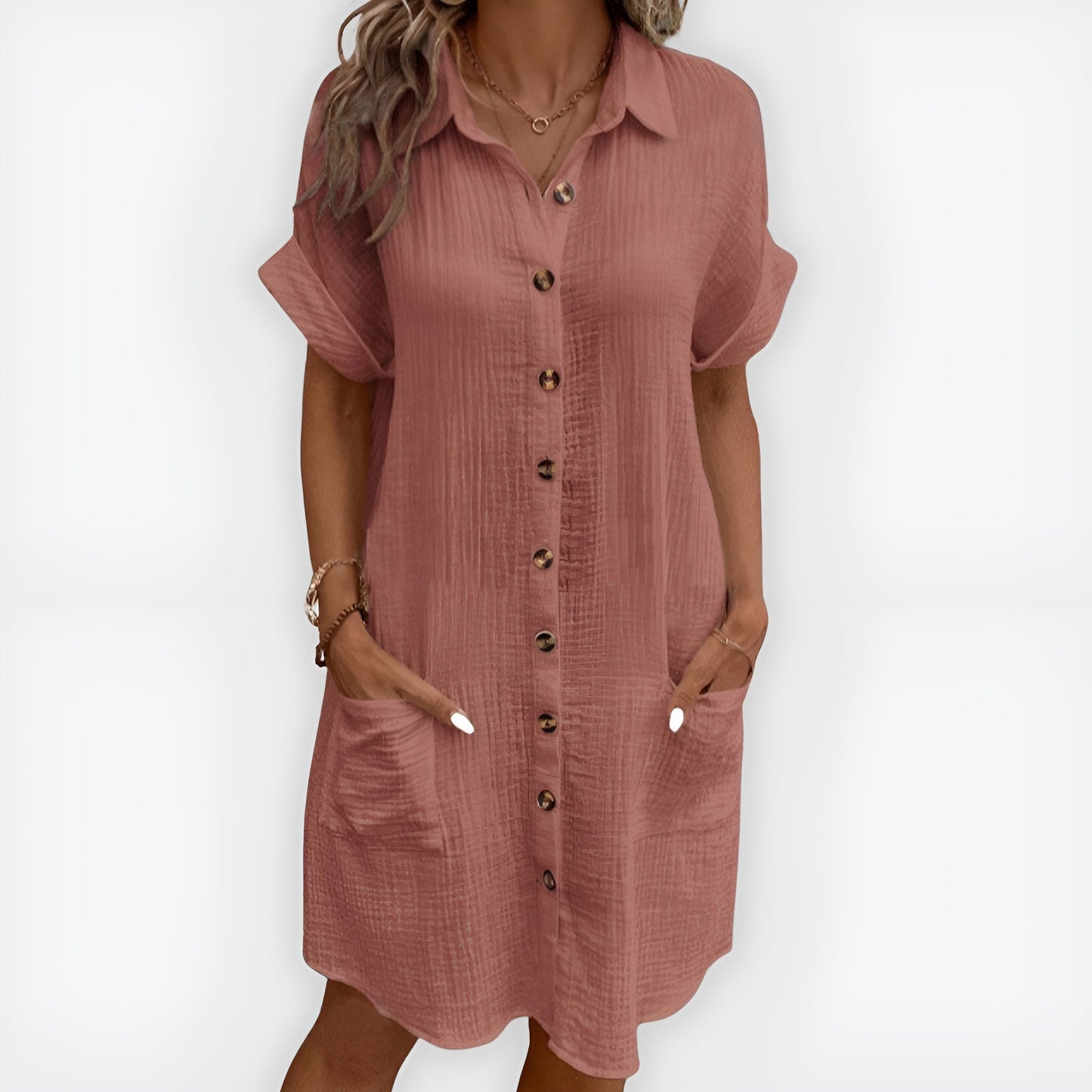 Annica™ | Handgemaakte Polo-jurk