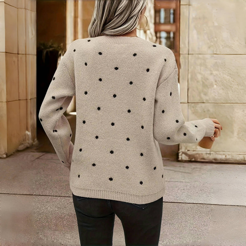 Anne™ | Gebreide Trui met Stippen – Speelse Elegantie & Ultiem Comfort