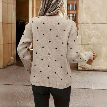 Anne™ | Gebreide Trui met Stippen – Speelse Elegantie & Ultiem Comfort