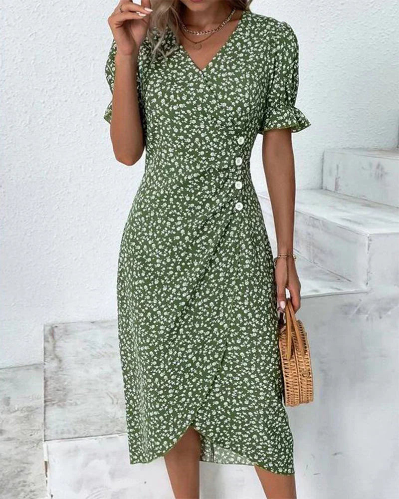 Tine™ | De Perfecte Zomerjurk met Betoverende Bloemenprint