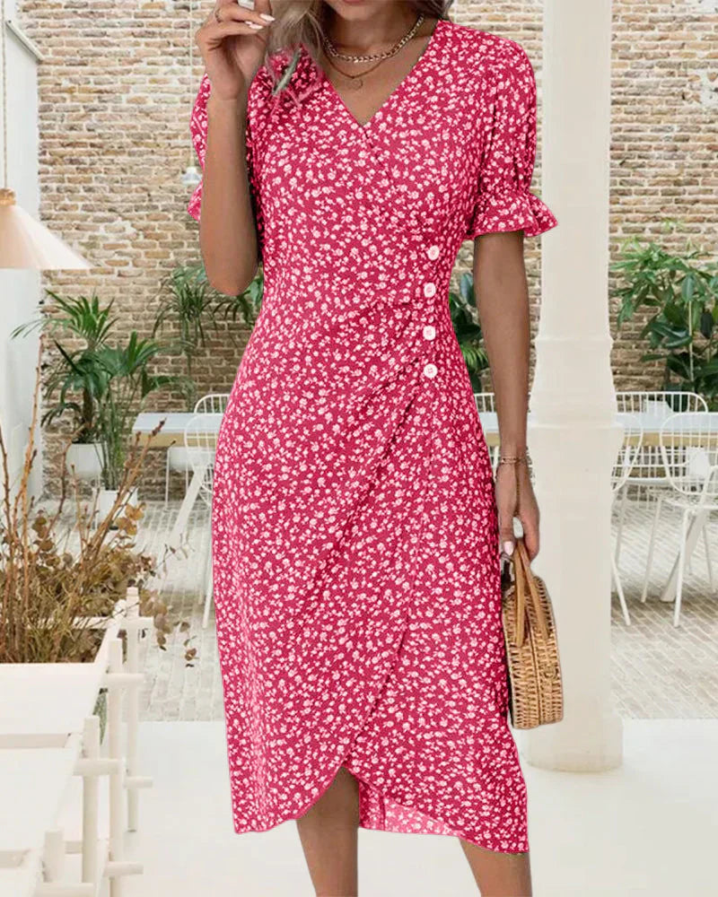 Tine™ | De Perfecte Zomerjurk met Betoverende Bloemenprint