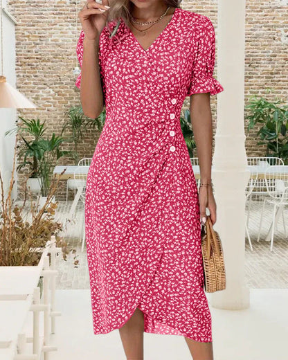 Tine™ | De Perfecte Zomerjurk met Betoverende Bloemenprint