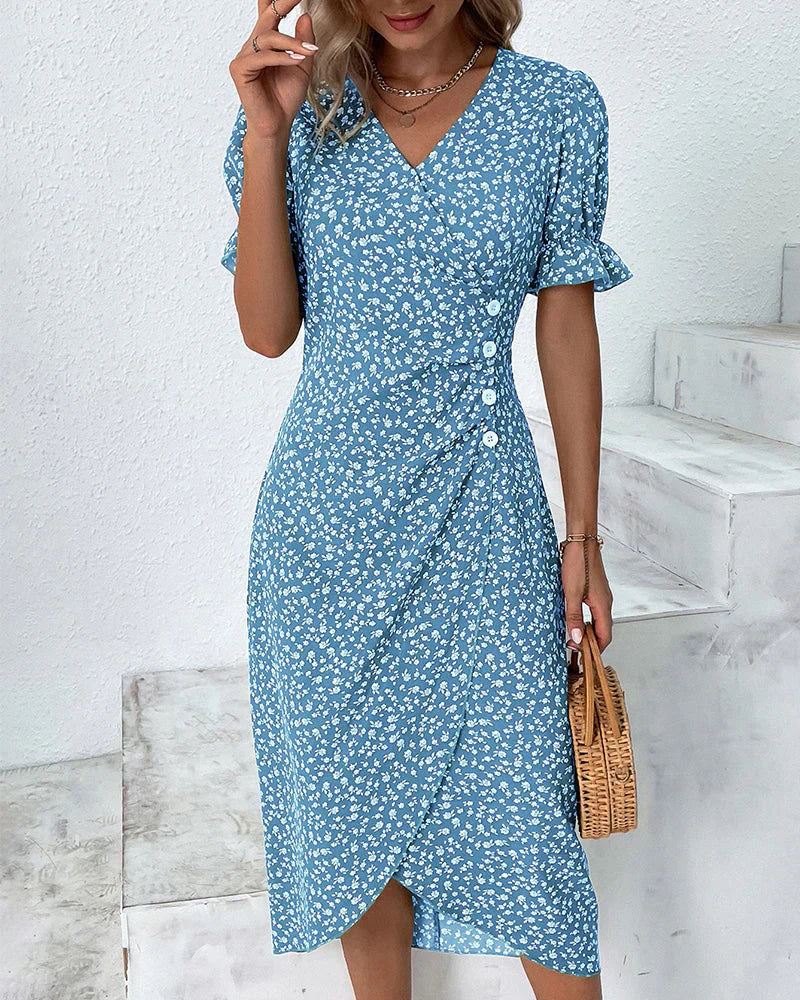 Tine™ | De Perfecte Zomerjurk met Betoverende Bloemenprint