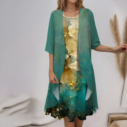 Lisa™ | Elegante chiffon jurk met bloemenprint - set van 2