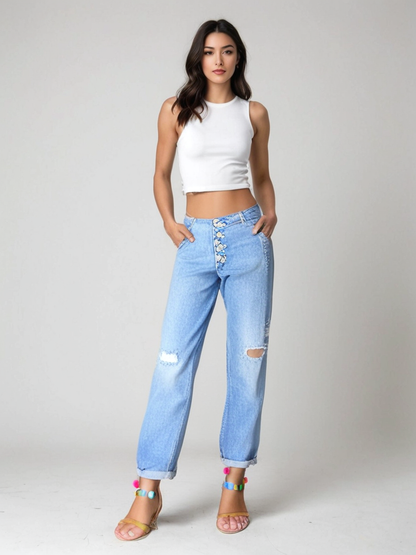 Sabrina™ | Relaxte gescheurde jeans