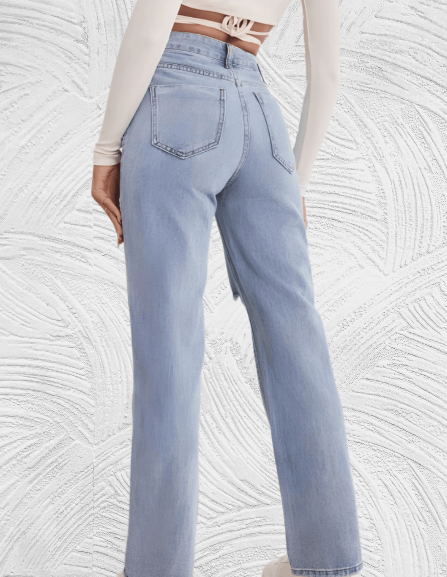 Gescheurde losse jeans met hoge taille voor dames