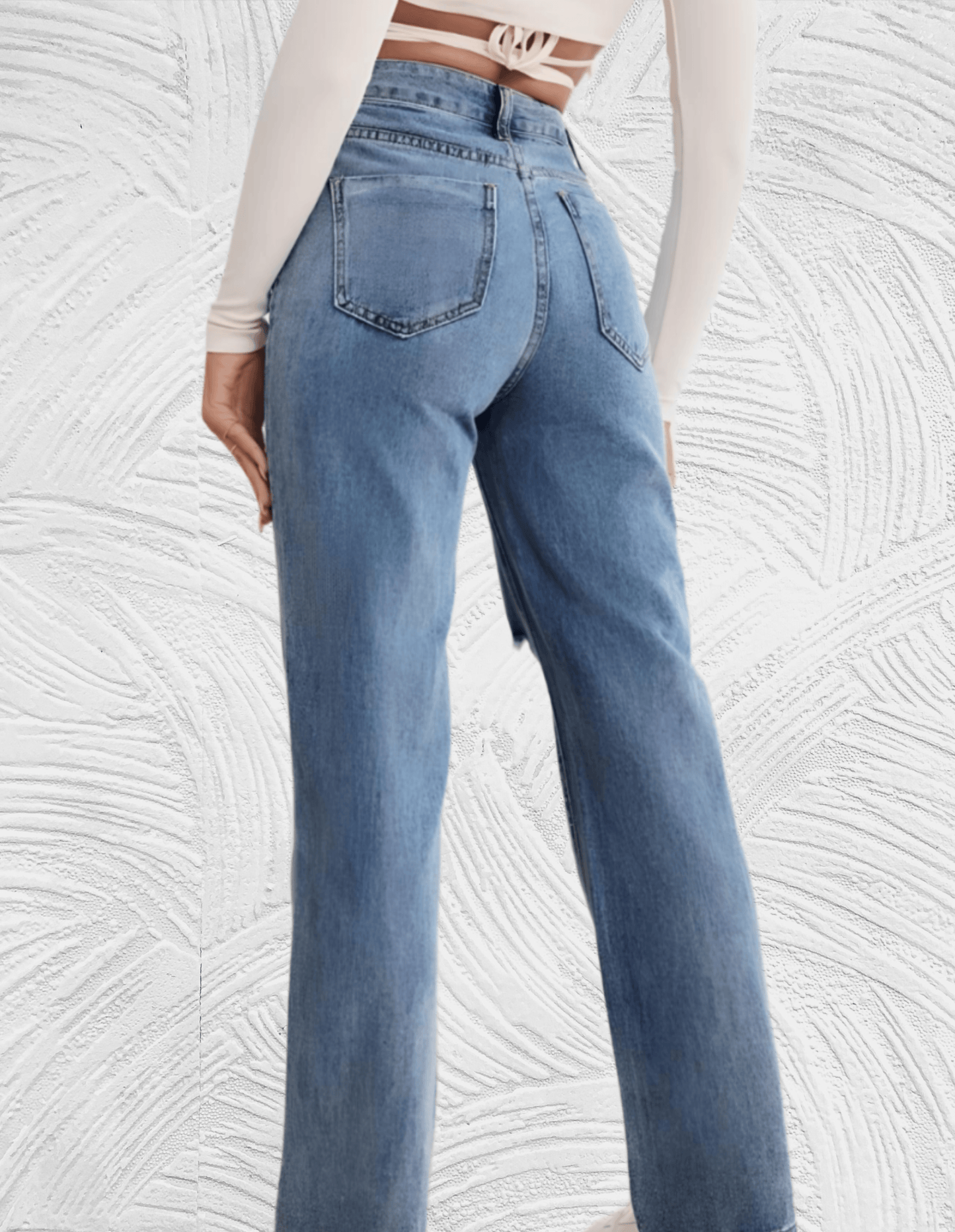Gescheurde losse jeans met hoge taille voor dames