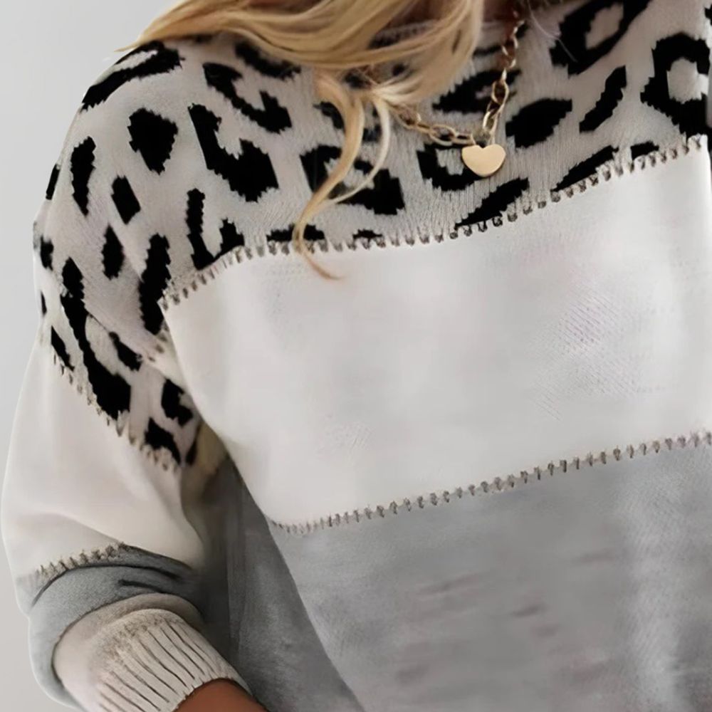 Camilla -Casual Trui met Luipaardpatroon