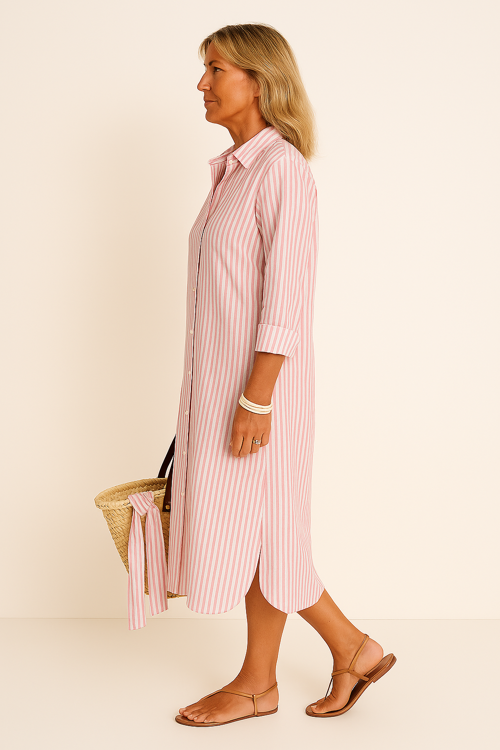 Loes™ | De Strandstreep Chic – Jouw moeiteloze zomerjurk