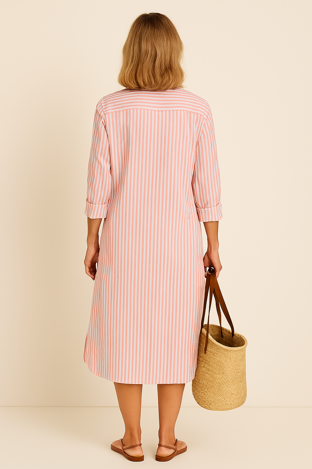 Loes™ | De Strandstreep Chic – Jouw moeiteloze zomerjurk