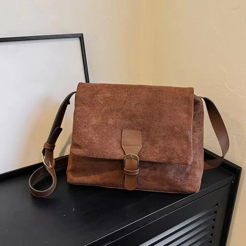 Jansen™ Erna | Vintage Suède Schoudertas