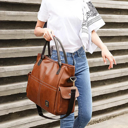 Jansen™ Svala | Grote leren tote tas