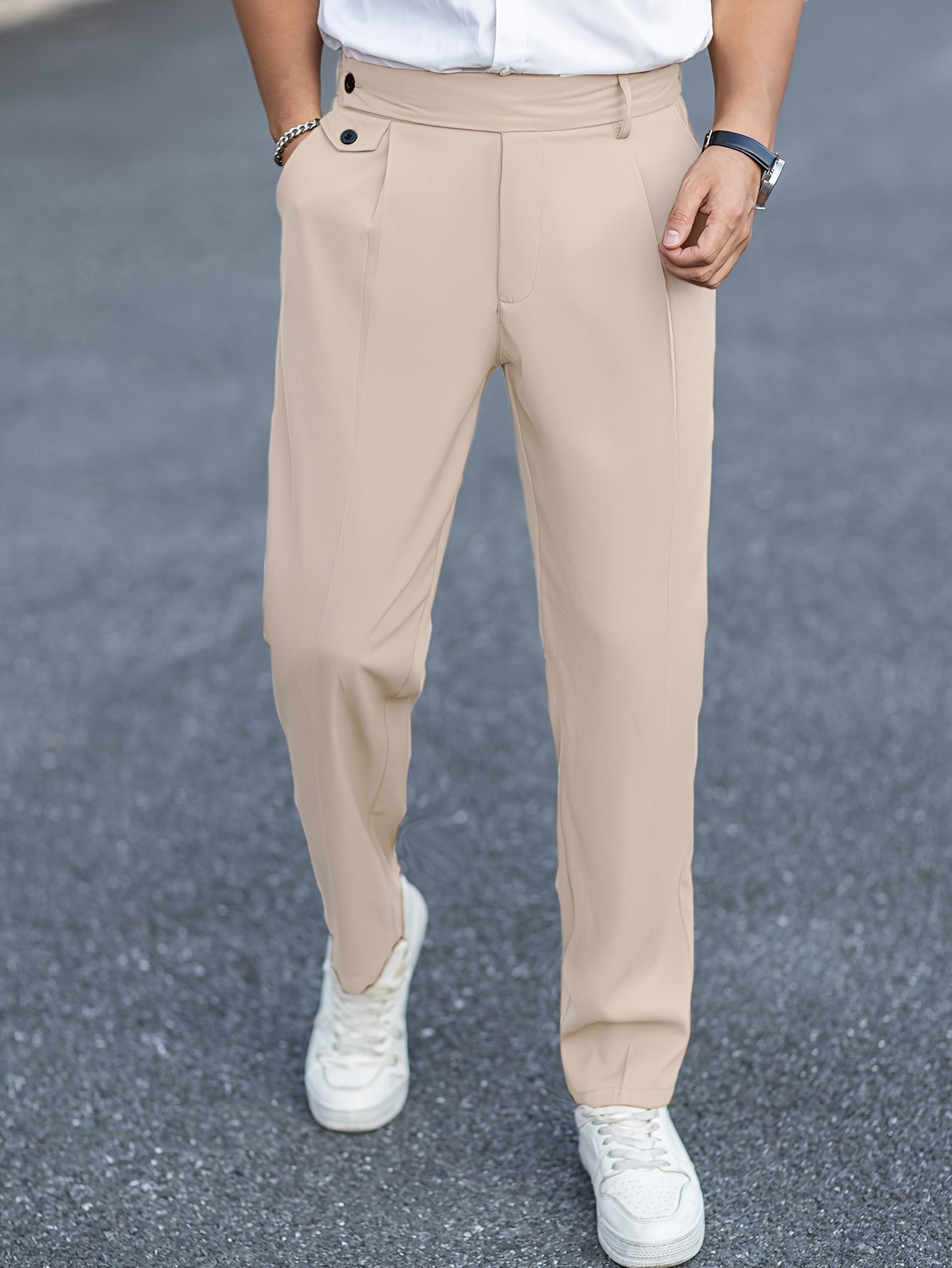 Owen | Pantalon Met Stijl Knoop Detail