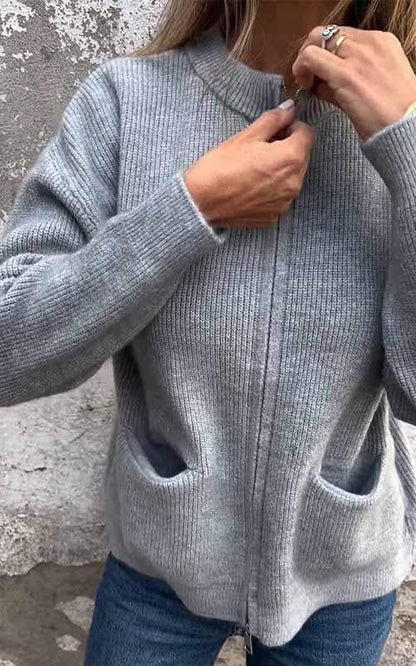 Jansen™ Aleida - Gezellige gebreide vest met rits