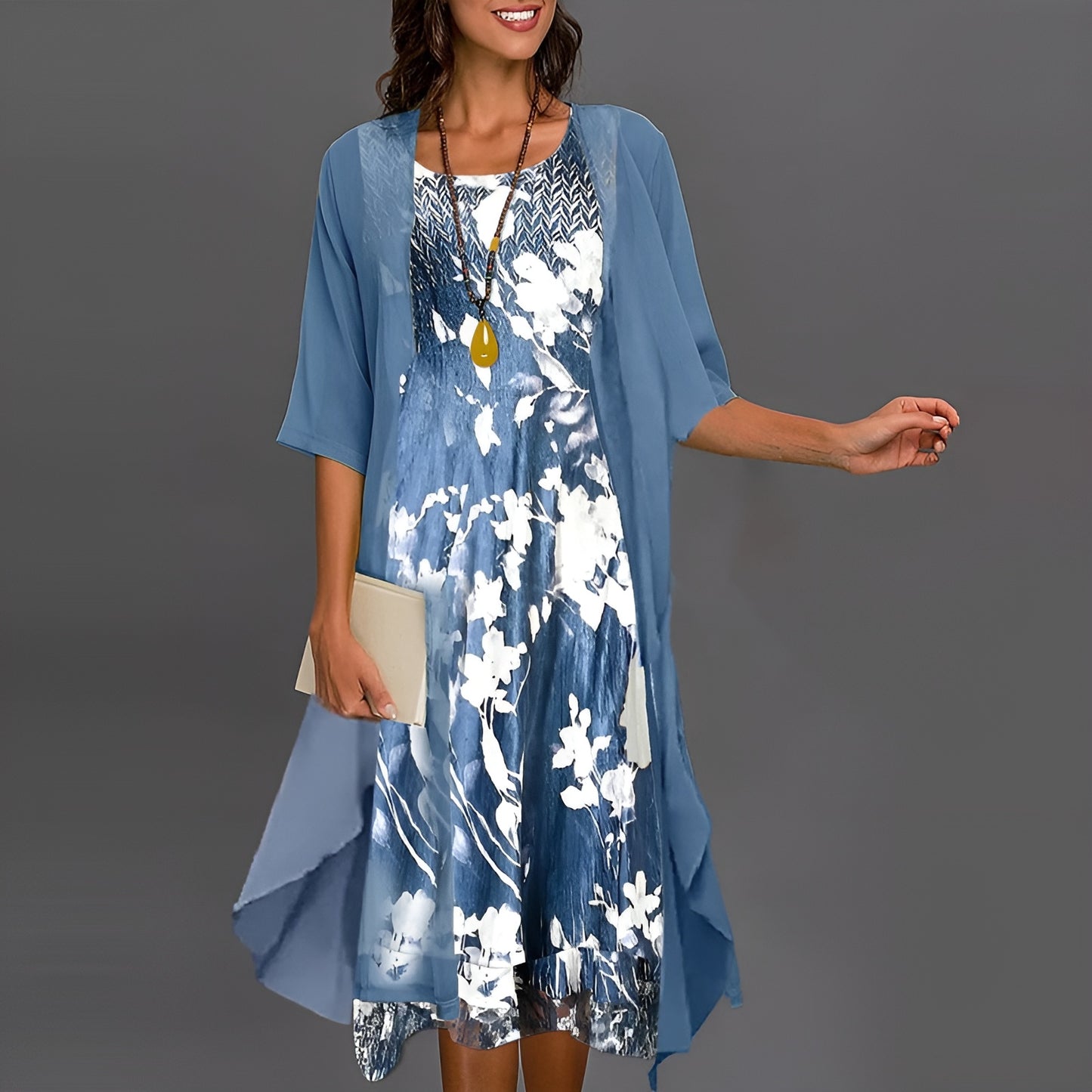 Lisa™ | Elegante chiffon jurk met bloemenprint - set van 2