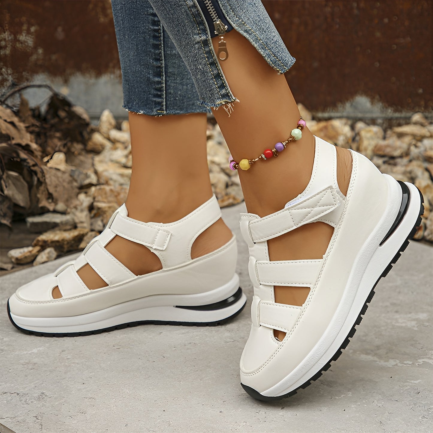 Isabelle™ | Comfortabele Dames Sandalen met Gesloten Teen en Klittenbandsluiting