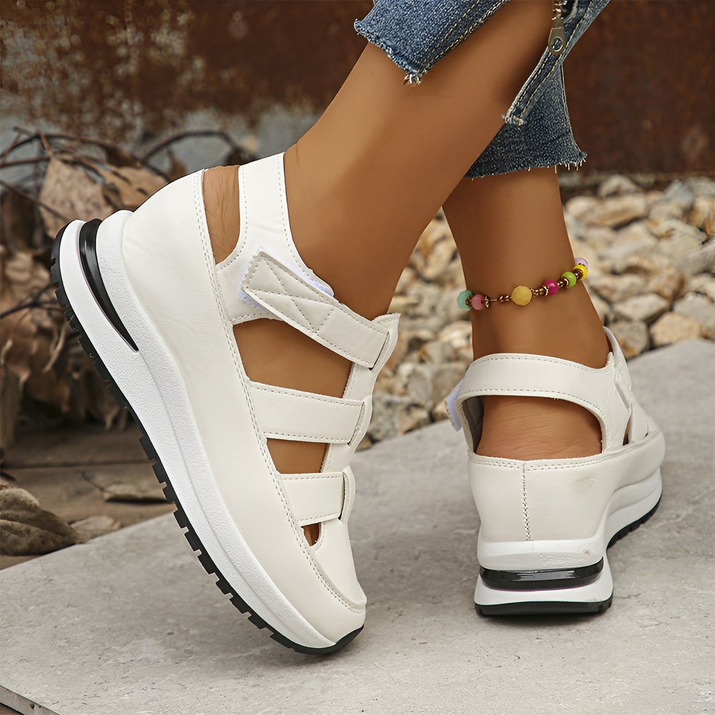 Isabelle™ | Comfortabele Dames Sandalen met Gesloten Teen en Klittenbandsluiting