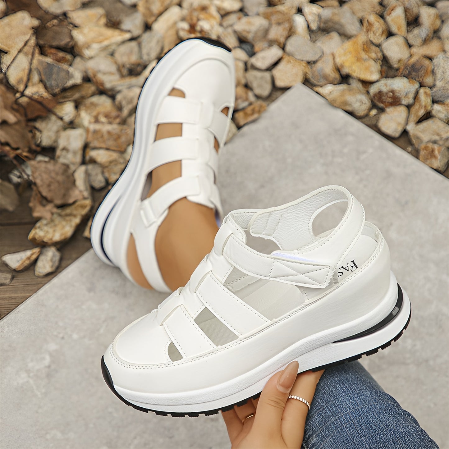 Isabelle™ | Comfortabele Dames Sandalen met Gesloten Teen en Klittenbandsluiting