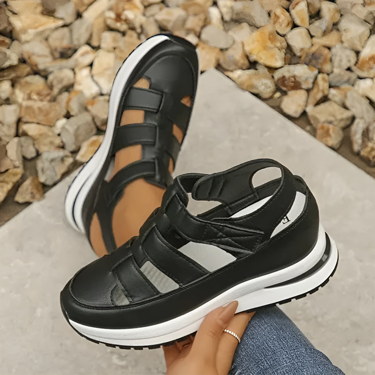 Isabelle™ | Comfortabele Dames Sandalen met Gesloten Teen en Klittenbandsluiting
