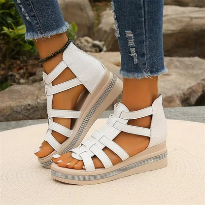 Elin™ | Elegante Wedgesandalen met Strass en Ultiem Comfort