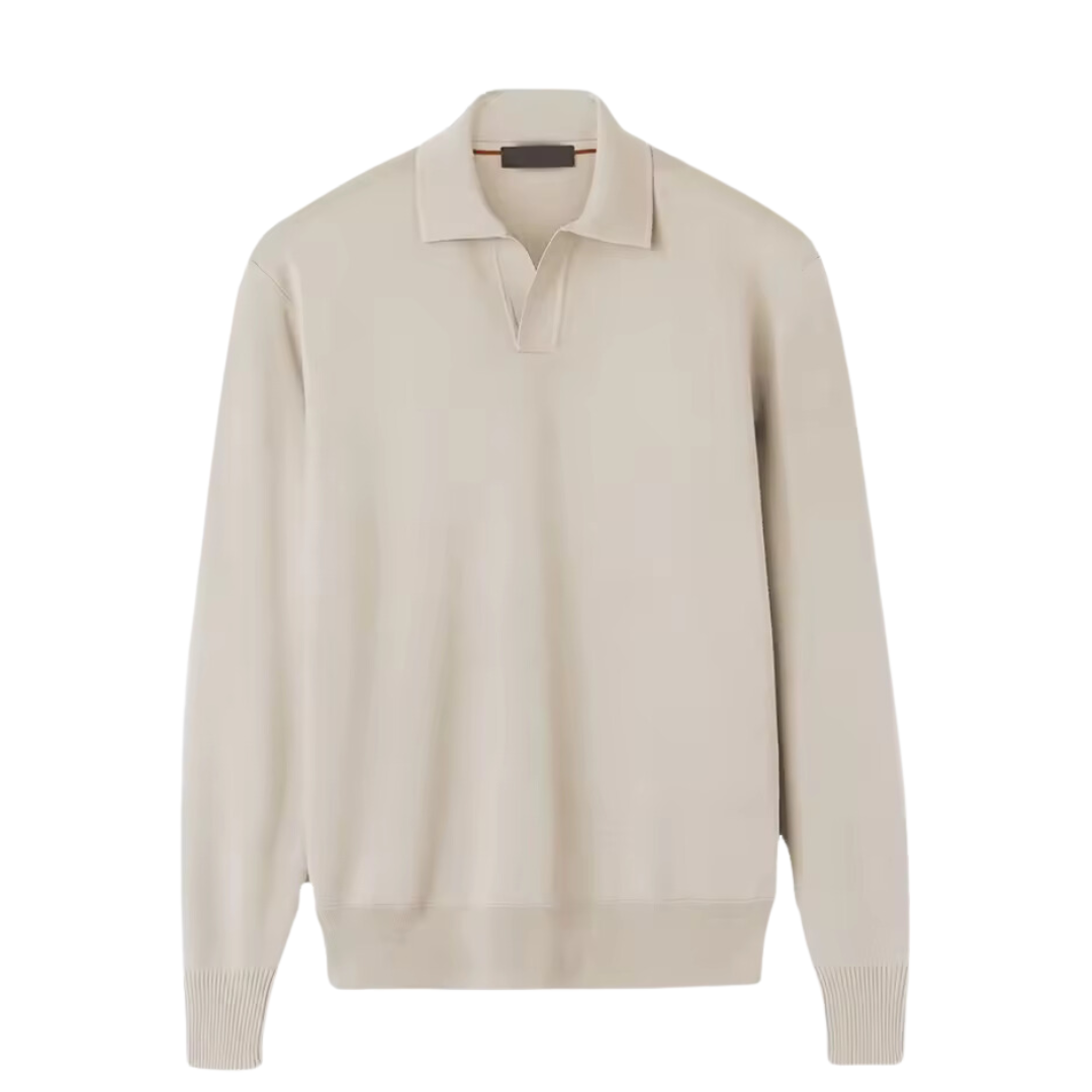 Luca™ | Gebreide Tricot Polo met lange mouwen