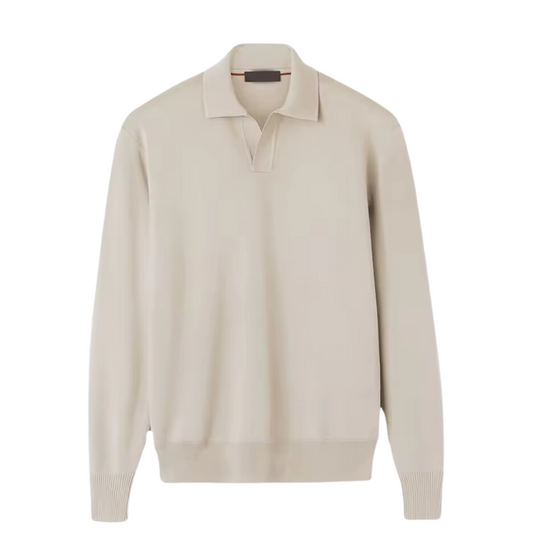 Luca™ | Gebreide Tricot Polo met lange mouwen