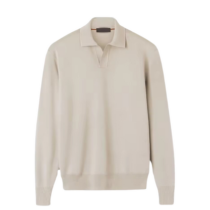 Luca™ | Gebreide Tricot Polo met lange mouwen