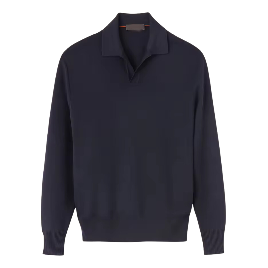 Luca™ | Gebreide Tricot Polo met lange mouwen